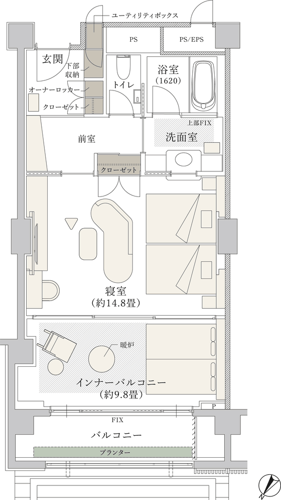 デラックスツインルーム 60Bタイプ